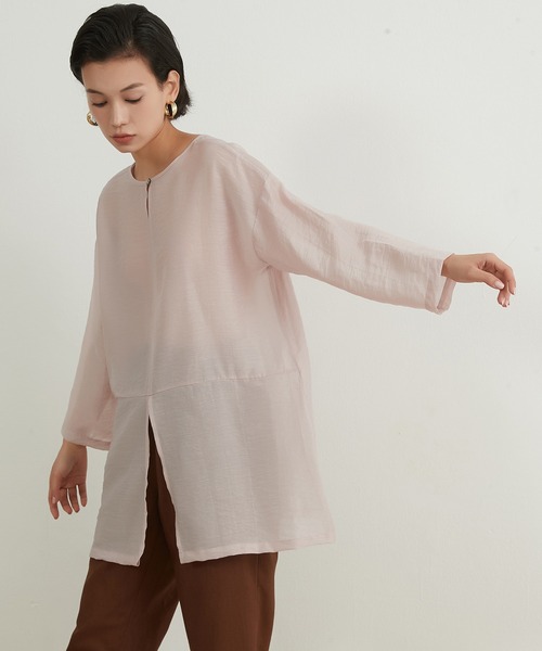 On One's Own（オンワンズオン）の「On One's Own シアー感リネンミックス２WAY トップ（その他トップス・レディース・スカイブルー/イエロー/ピンク・FREE）」の16枚目の写真