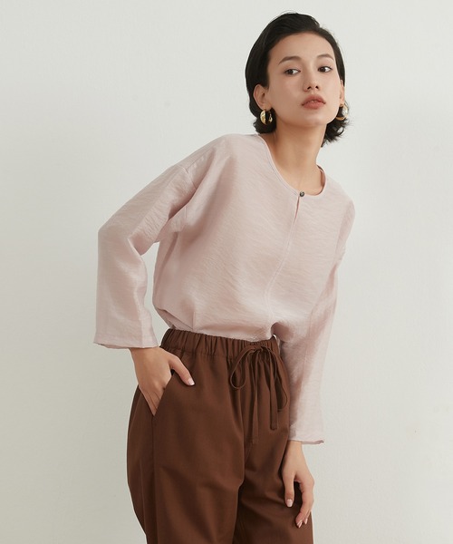 On One's Own（オンワンズオン）の「On One's Own シアー感リネンミックス２WAY トップ（その他トップス・レディース・スカイブルー/イエロー/ピンク・FREE）」の17枚目の写真