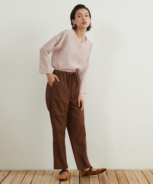 On One's Own（オンワンズオン）の「On One's Own シアー感リネンミックス２WAY トップ（その他トップス・レディース・スカイブルー/イエロー/ピンク・FREE）」の22枚目の写真