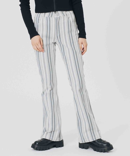 X-girl（エックスガール）の「MULTI STRIPE FLARE PANTS（その他パンツ・レディース・ブラック/ホワイト/ブラウン・XS/S/M）」の16枚目の写真