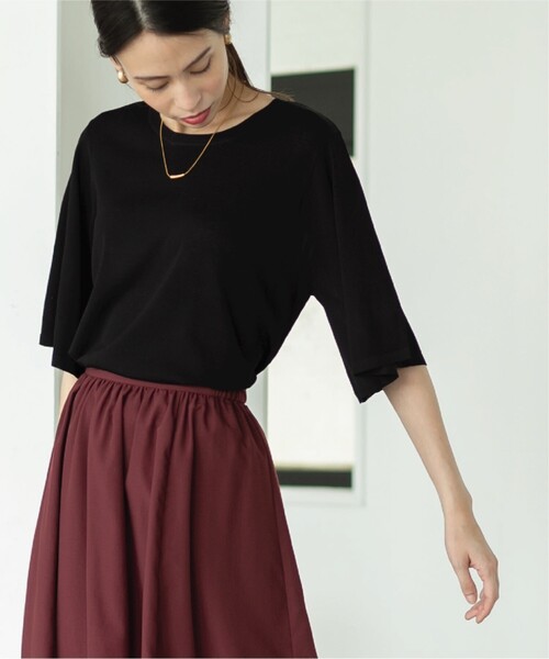 OPAQUE.CLIP（オペークドットクリップ）の「◆ドライタッチ UVフレアスリーブニット【洗濯機洗い可/UV/接触冷感/抗ピリング】（ニット/セーター・レディース・ブラウン系3/ブラック/ライトブルー/ピンク/ベージュ系2/ピンク系・36/38/40/42）」の22枚目の写真