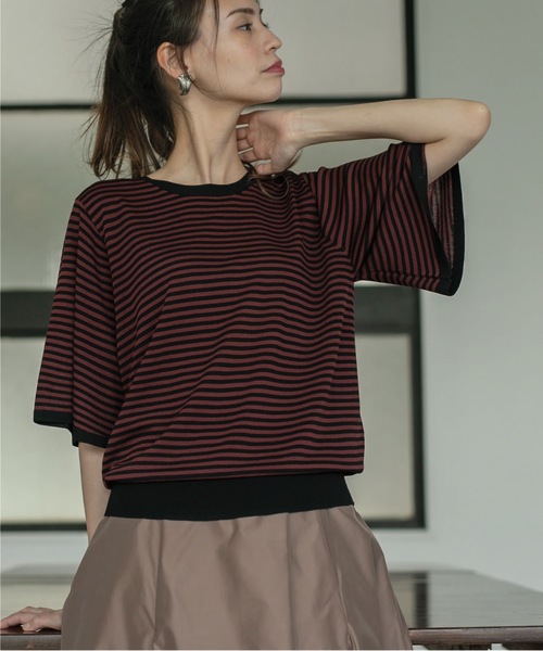 OPAQUE.CLIP（オペークドットクリップ）の「◆ドライタッチ UVフレアスリーブニット【洗濯機洗い可/UV/接触冷感/抗ピリング】（ニット/セーター・レディース・ブラウン系3/ブラック/ライトブルー/ピンク/ベージュ系2/ピンク系・36/38/40/42）」の18枚目の写真