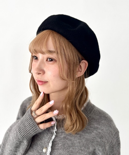 黒 ベレー帽 ベレー帽 メンズ 帽子 ビンテージ フェイス コットン サージ