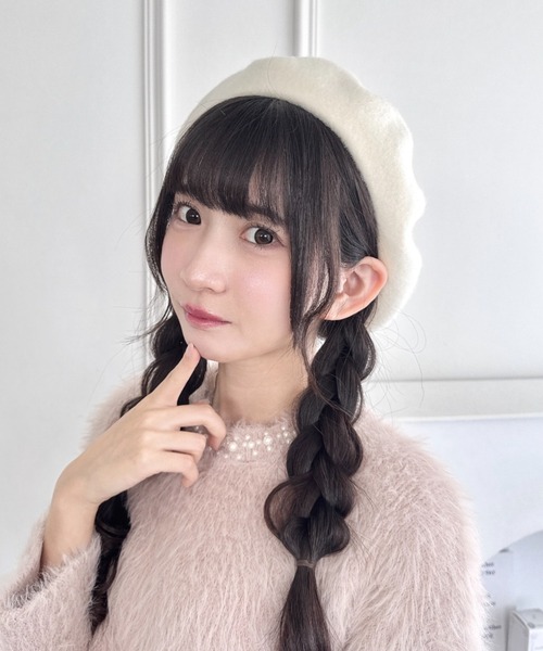 Loueme（ルエム）の「【14色展開】ベーシックベレー帽（ハンチング/ベレー帽・レディース・モカ/アイボリー/レッド/ベージュ/サックスブルー/ピンク/ライトグレー/ホワイト/ライトグリーン/ブラック/ピンク系その他/ブラウン/チャコールグレー/イエロー/ラベンダー/グレー/ネイビー・FREE）」の19枚目の写真