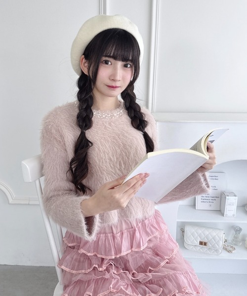 Loueme（ルエム）の「【14色展開】ベーシックベレー帽（ハンチング/ベレー帽・レディース・モカ/アイボリー/レッド/ベージュ/サックスブルー/ピンク/ライトグレー/ホワイト/ライトグリーン/ブラック/ピンク系その他/ブラウン/チャコールグレー/イエロー/ラベンダー/グレー/ネイビー・FREE）」の22枚目の写真