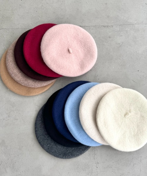 セール】【11色展開】ベーシックベレー帽（ハンチング/ベレー帽