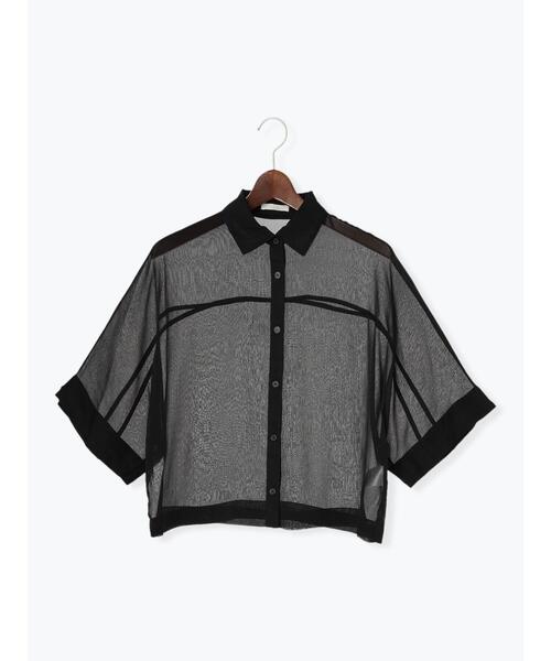 tiit シアーシャツ　ブラック tiptop（ティップトップ）の「シアーアソートBIGシャツ（シャツ