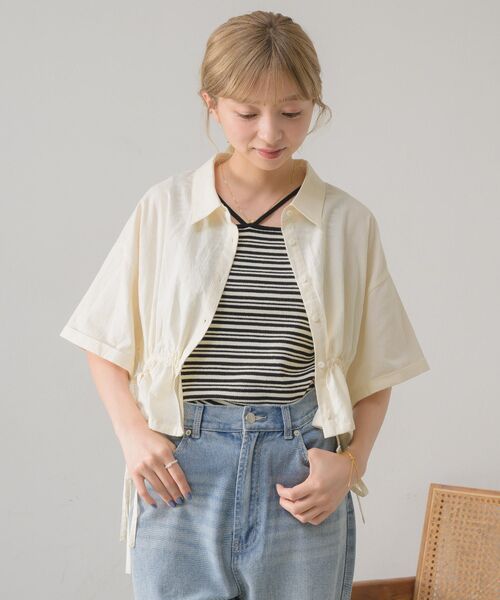 RETRO GIRL（レトロガール）の「ダブルドロストSH（シャツ/ブラウス・レディース・ピンク/チャコールグレー/ブルー/ナチュラル・FREE）」の10枚目の写真