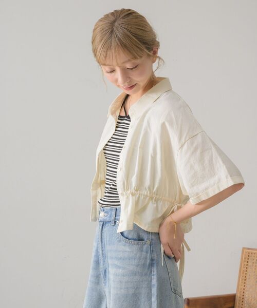 RETRO GIRL（レトロガール）の「ダブルドロストSH（シャツ/ブラウス・レディース・ピンク/チャコールグレー/ブルー/ナチュラル・FREE）」の14枚目の写真