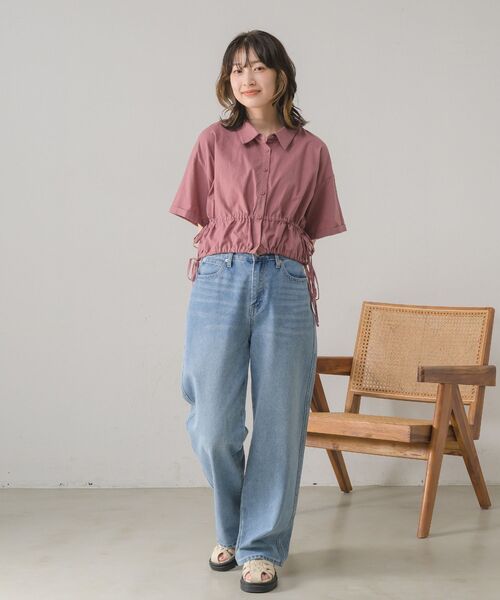 RETRO GIRL（レトロガール）の「ダブルドロストSH（シャツ/ブラウス・レディース・ピンク/チャコールグレー/ブルー/ナチュラル・FREE）」の19枚目の写真
