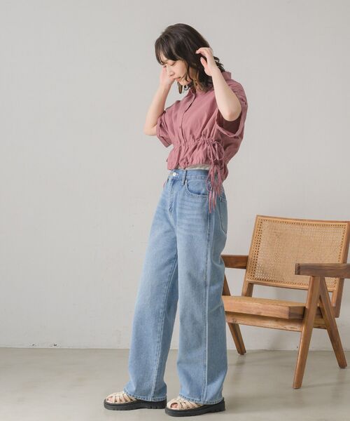 RETRO GIRL（レトロガール）の「ダブルドロストSH（シャツ/ブラウス・レディース・ピンク/チャコールグレー/ブルー/ナチュラル・FREE）」の7枚目の写真
