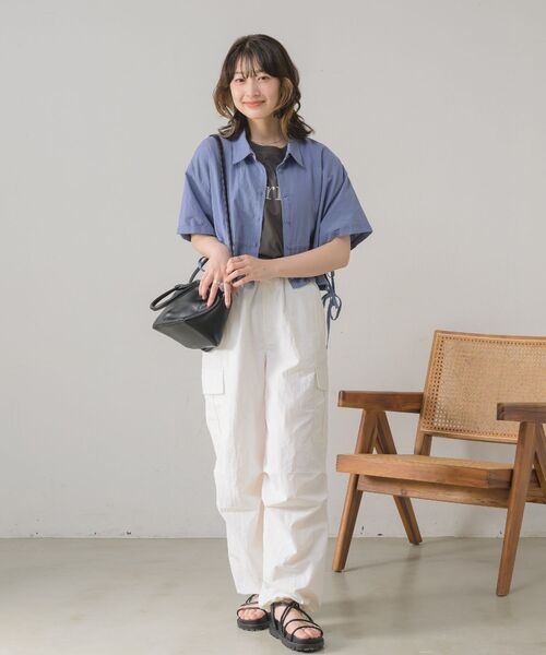 RETRO GIRL（レトロガール）の「ダブルドロストSH（シャツ/ブラウス・レディース・ピンク/チャコールグレー/ブルー/ナチュラル・FREE）」の16枚目の写真