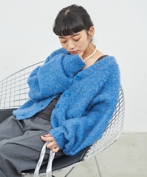 ブークレカラーカーディガン