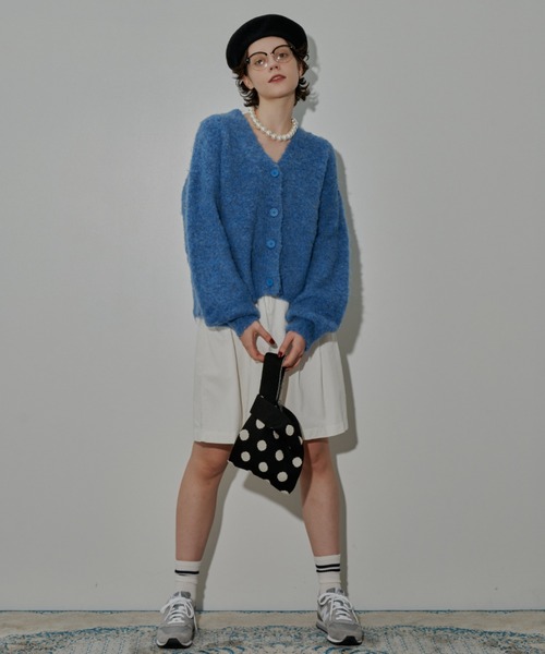 MERLOT（メルロー）の「ブークレカラーカーディガン（ニット/セーター・レディース・グリーン/ブルー/レッド・FREE）」の10枚目の写真