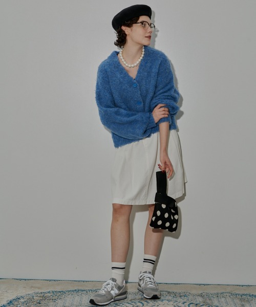 MERLOT（メルロー）の「ブークレカラーカーディガン（ニット/セーター・レディース・グリーン/ブルー/レッド・FREE）」の9枚目の写真