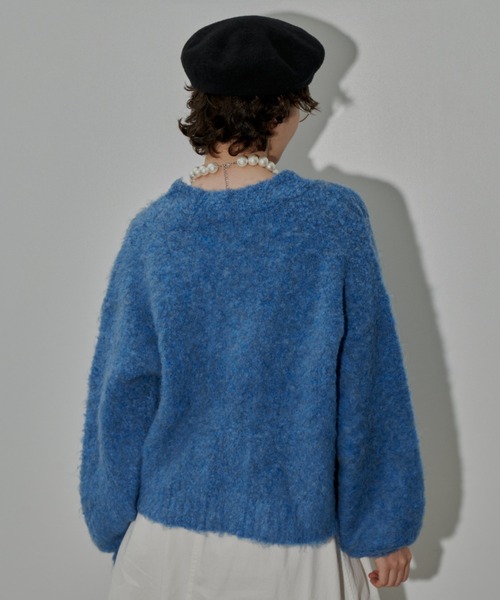 MERLOT（メルロー）の「ブークレカラーカーディガン（ニット/セーター・レディース・グリーン/ブルー/レッド・FREE）」の7枚目の写真