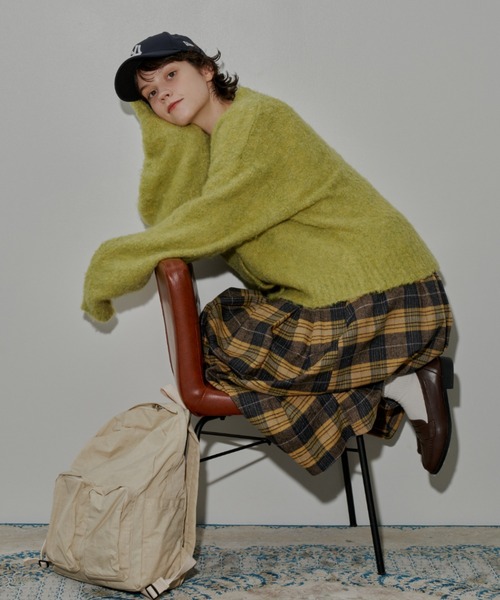 MERLOT（メルロー）の「ブークレカラーカーディガン（ニット/セーター・レディース・グリーン/ブルー/レッド・FREE）」の20枚目の写真