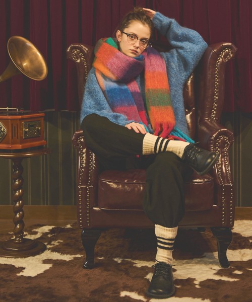 MERLOT（メルロー）の「ブークレカラーカーディガン（ニット/セーター・レディース・グリーン/ブルー/レッド・FREE）」の13枚目の写真