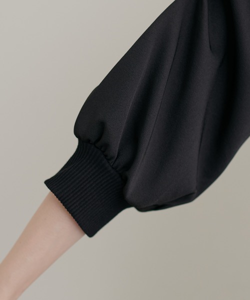 natural couture(ナチュラルクチュール)の「WEB限定 / 袖コンシャスドッキング6分袖ワンピース(ワンピース・レディース・ブラック/ネイビー/その他1/その他2・FREE)」の8枚目の写真