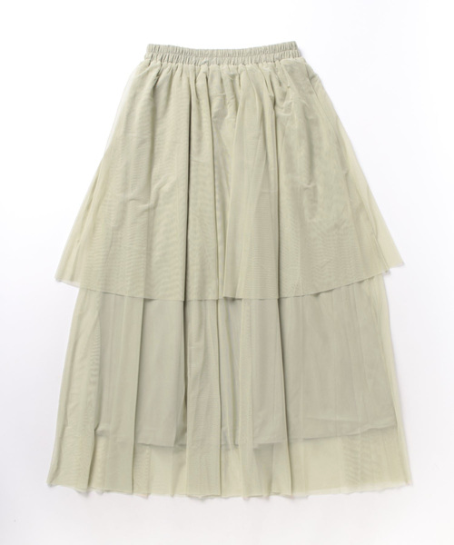 archives（アルシーヴ）の「チュールフリルティアードスカート（スカート・レディース・ブラック/アイボリー/グリーン/モカ・MEDIUM）」の5枚目の写真