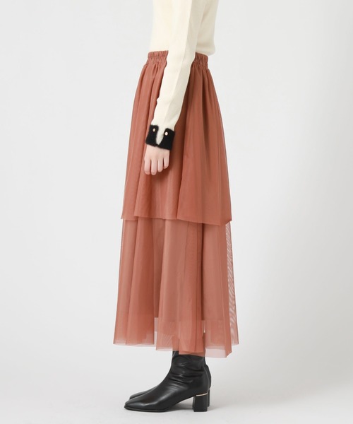 archives（アルシーヴ）の「チュールフリルティアードスカート（スカート・レディース・ブラック/アイボリー/グリーン/モカ・MEDIUM）」の14枚目の写真