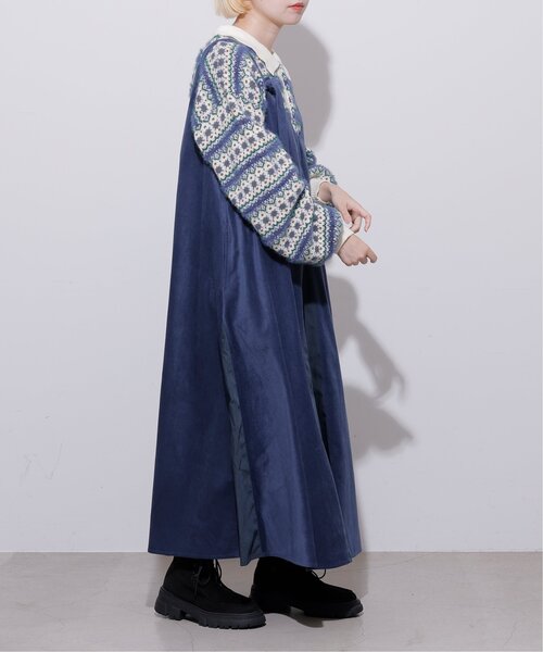 DOUBLE NAME（ダブルネーム）の「ベロア異素材2WAYキャミワンピース（ワンピース・レディース・オレンジ/ネイビー/グレイッシュベージュ・FREE）」の8枚目の写真