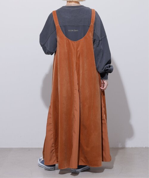 DOUBLE NAME（ダブルネーム）の「ベロア異素材2WAYキャミワンピース（ワンピース・レディース・オレンジ/ネイビー/グレイッシュベージュ・FREE）」の18枚目の写真