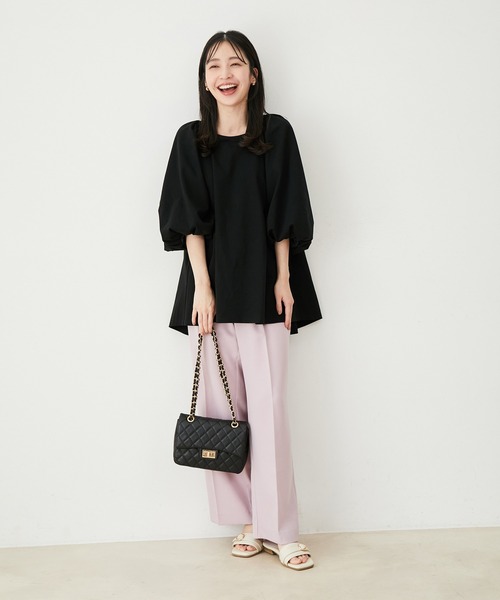 VIS(ビス)の「【洗える】ボリュームスリーブチュニックトップス(Tシャツ/カットソー・レディース・ブラウン系その他2/ベージュ系その他/ブラック・FREE)」の12枚目の写真
