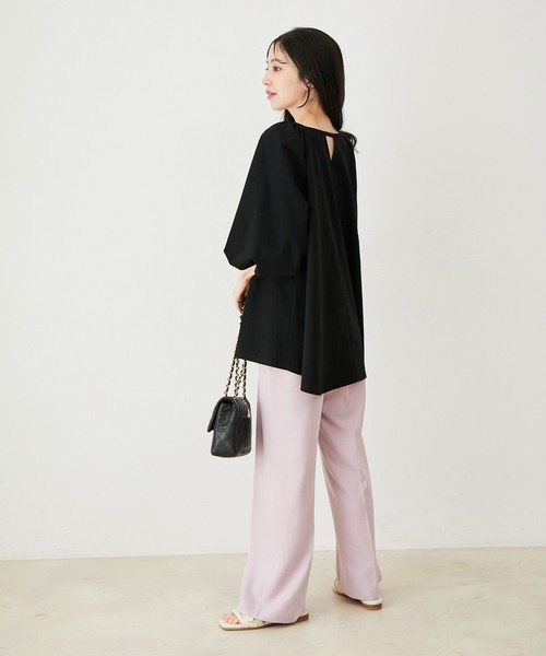 VIS(ビス)の「【洗える】ボリュームスリーブチュニックトップス(Tシャツ/カットソー・レディース・ブラウン系その他2/ベージュ系その他/ブラック・FREE)」の13枚目の写真