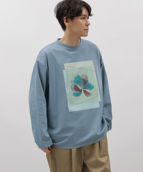 LAKOLE(ラコレ)の「ペインティング長袖T / 970376(Tシャツ/カットソー・メンズ・ブラック/ホワイト/オレンジ系その他2/ブルー・LARGE/X-LARGE/MEDIUM)」の4枚目の写真