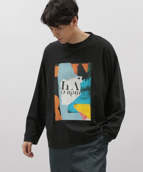 LAKOLE(ラコレ)の「ペインティング長袖T / 970376(Tシャツ/カットソー・メンズ・ブラック/ホワイト/オレンジ系その他2/ブルー・LARGE/X-LARGE/MEDIUM)」の3枚目の写真