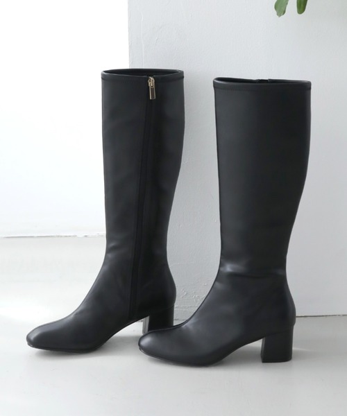 セール】ストレッチ5cmヒールロングブーツ <ふわさら>(204-22939