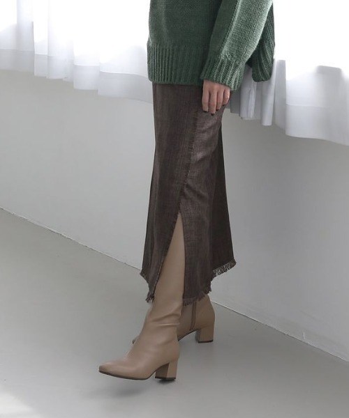 ストレッチ5cmヒールロングブーツ<ふわさら>/204-22939 セール】ストレッチ5cmヒールロングブーツ <ふわさら>(204-22939