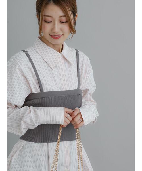 Te chichi(テチチ)の「ニットビスチェ(ニット/セーター・レディース・ブラック/ブラウン/チャコールグレー・F)」の3枚目の写真