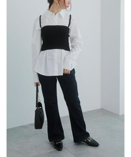 Te chichi(テチチ)の「ニットビスチェ(ニット/セーター・レディース・ブラック/ブラウン/チャコールグレー・F)」の5枚目の写真