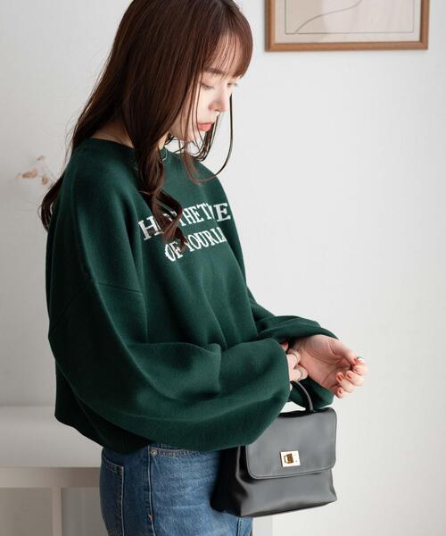 WEGO（ウィゴー）の「WEGO/ロゴジャガードショートニットプルオーバー（ニット/セーター・レディース・アイボリー/グリーン/ブラック・FREE）」の18枚目の写真