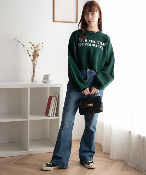 WEGO（ウィゴー）の「WEGO/ロゴジャガードショートニットプルオーバー（ニット/セーター・レディース・アイボリー/グリーン/ブラック・FREE）」の19枚目の写真