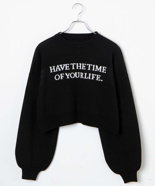 WEGO（ウィゴー）の「WEGO/ロゴジャガードショートニットプルオーバー（ニット/セーター・レディース・アイボリー/グリーン/ブラック・FREE）」の22枚目の写真