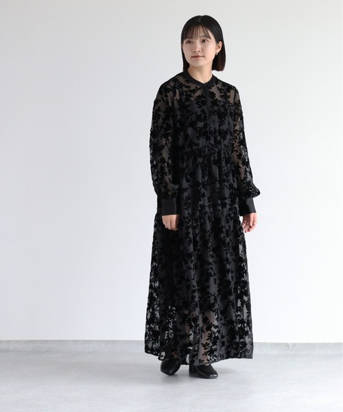 cepo（セポ）の「ベロアジャガードレースワンピース（ワンピース・レディース・ブラック・M）」の2枚目の写真
