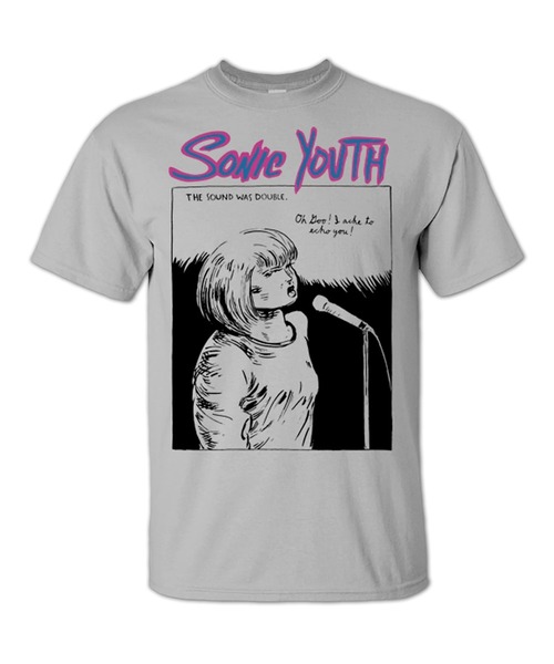 bonjour records（ボンジュールレコーズ）の「Sonic Youth 『ECHO』 Tee ソニックユース 『ECHO』ショートスリーブTシャツ（Tシャツ/カットソー・メンズ・グレー・L/M/XL/S）」の2枚目の写真