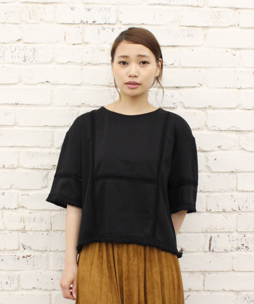 CIAOPANIC(チャオパニック)の「【Ciaopanic】 フリンジトップス(Tシャツ/カットソー・レディース・ホワイト/ブラック/カーキ・FREE)」の3枚目の写真