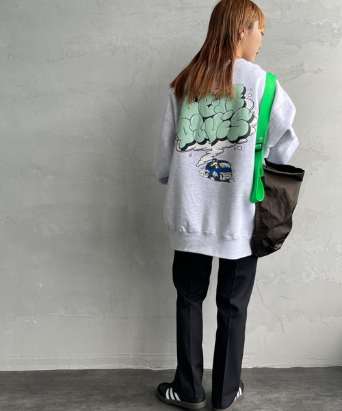 BEN DAVIS（ベンデイビス）の「[BEN DAVIS/ベンデイビス] SMOKE LOGO 発泡プリントスウェット（スウェット・レディース・グレー/オートミール/ネイビー・XL/L/M）」の2枚目の写真