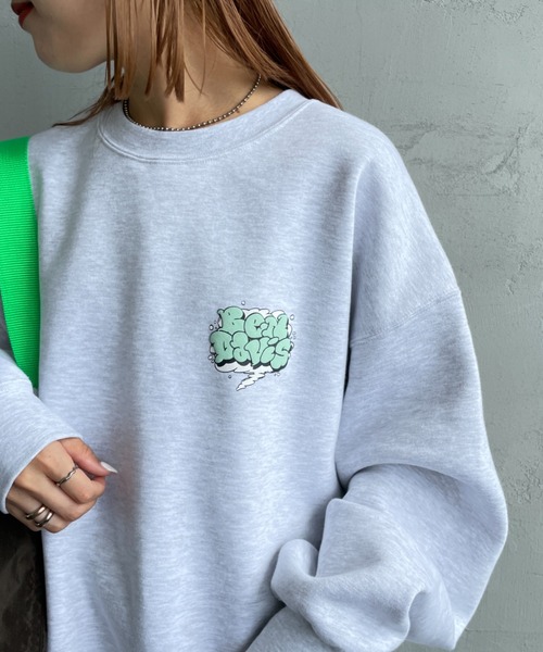 BEN DAVIS（ベンデイビス）の「[BEN DAVIS/ベンデイビス] SMOKE LOGO 発泡プリントスウェット（スウェット・レディース・グレー/オートミール/ネイビー・XL/L/M）」の4枚目の写真