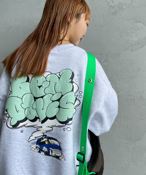 BEN DAVIS（ベンデイビス）の「[BEN DAVIS/ベンデイビス] SMOKE LOGO 発泡プリントスウェット（スウェット・レディース・グレー/オートミール/ネイビー・XL/L/M）」の5枚目の写真