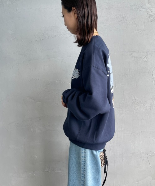 BEN DAVIS（ベンデイビス）の「[BEN DAVIS/ベンデイビス] SMOKE LOGO 発泡プリントスウェット（スウェット・レディース・グレー/オートミール/ネイビー・XL/L/M）」の8枚目の写真