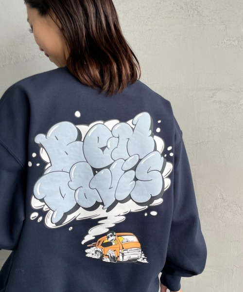 BEN DAVIS（ベンデイビス）の「[BEN DAVIS/ベンデイビス] SMOKE LOGO 発泡プリントスウェット（スウェット・レディース・グレー/オートミール/ネイビー・XL/L/M）」の14枚目の写真