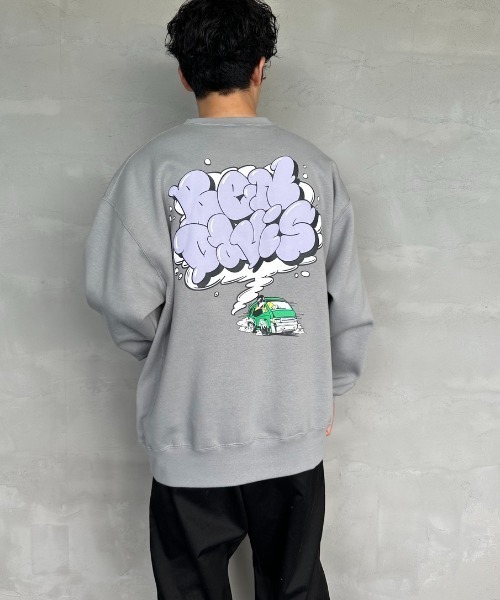 セール】[BEN DAVIS/ベンデイビス] SMOKE LOGO 発泡プリントスウェット