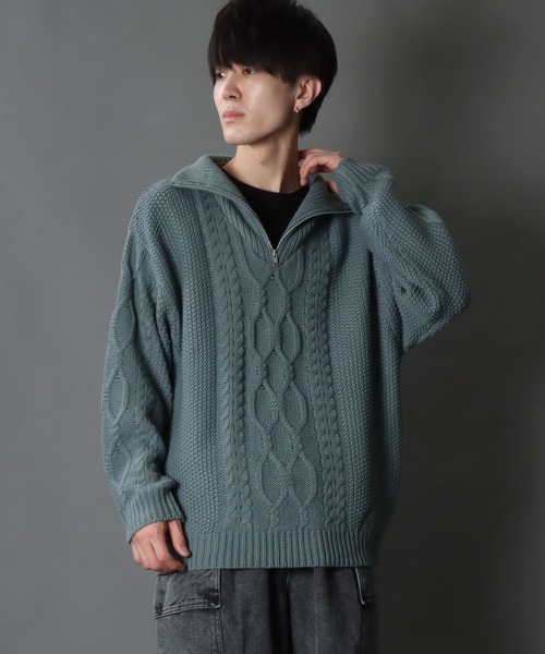 SITRY（シトリー）の「fisherman cable half zip sweater