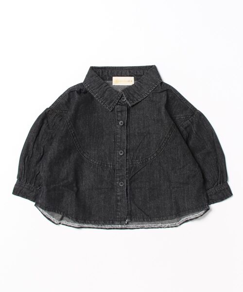 aimoha(アイモハ)の「【aimoha-KIDS-】子供服 ユニセックスデニムシャツジャケット(デニムジャケット・キッズ・ブラック/ブルー・110/80/120/100/90)」の6枚目の写真