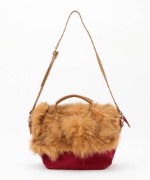 Cachellier ファーフラップ付きショルダーバッグ
